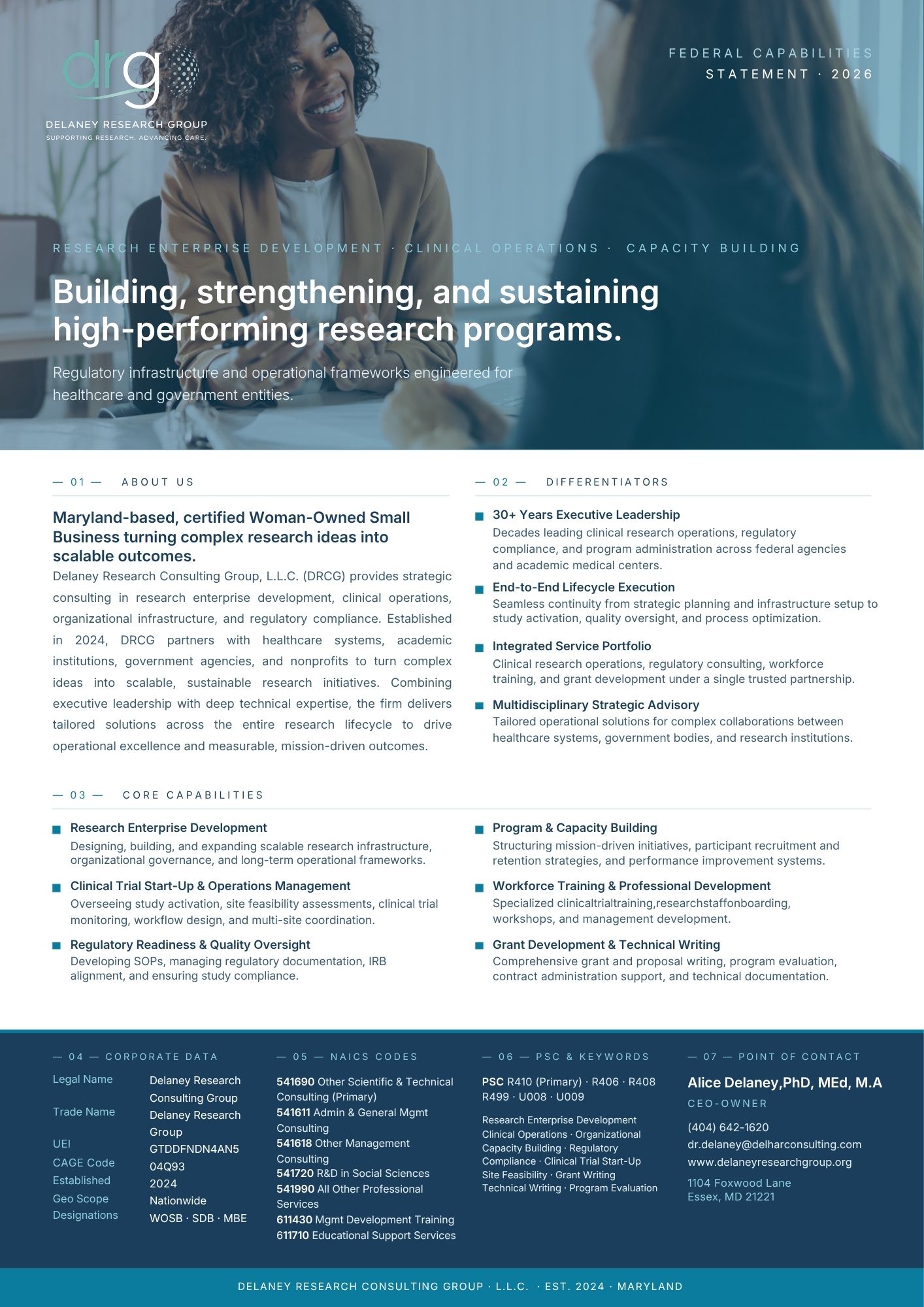 DRG Federal Capabilities Statement 2026